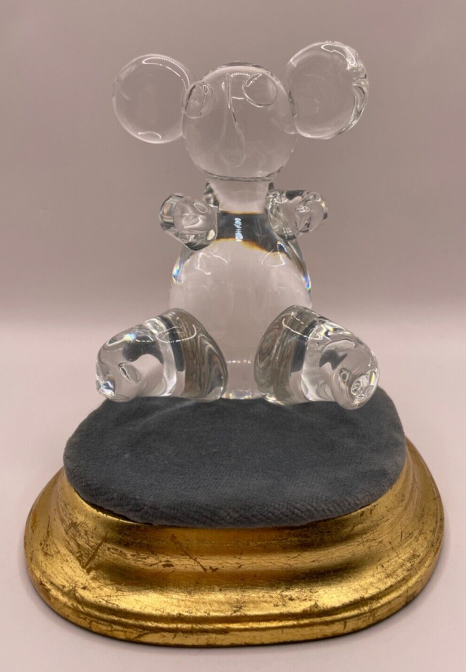 Vintage Handcrafted Art Glass Koala Bear Figurine/Paperweight- Clear Glass
